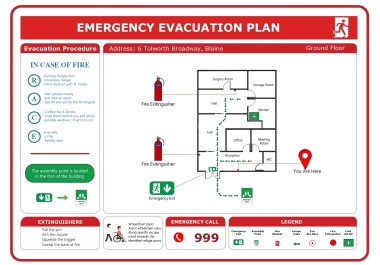 I will design Evacuation plan for all types of buildings