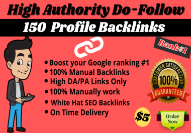 create 350 high authority do follow SEO profile backlinks