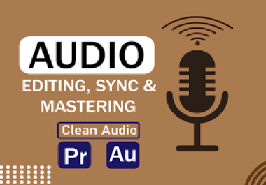 I will do podcast audio editing,  clean up,  fix,  sync,  mixing,  repair,  enhance voice