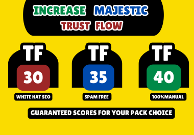 I will increase your site majestic Trust flow TF 40 plus