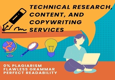 Technical research writer, content writer, and copywriter