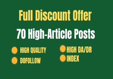 70 High-Quality Guest post - Full Discount Offer