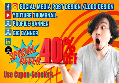 Creative Social Media Post design /Logo Design/Gig banner / Thumbnail Design Service