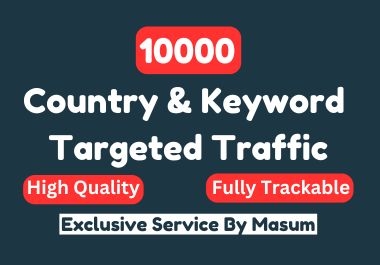 10000 high quality country and keyword targeted traffic to your website