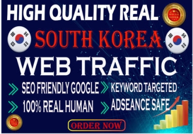 Get 30000 high quality South Korea web traffic to grow your website