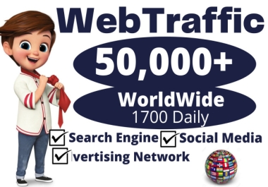 Non-Stop 50,000+ Visitors for 30 Days: Boost Your Web Traffic from Social Media & Search Engin