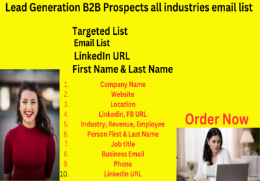 I will do a b2b lead generation email connection and Web Research for any niche