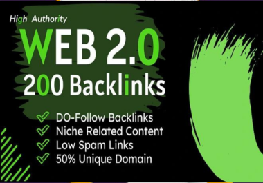 I will Make 200 Powerful Web 2.0 Contextual Backlinks On DA 50+ Sites