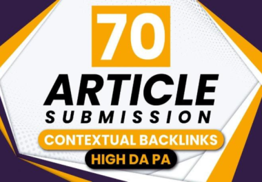 Premium 70 Article Submission DA 50 dofollow backlinks on high DA sites