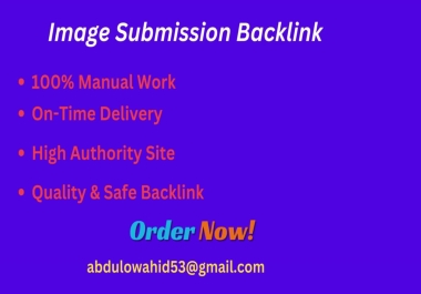 I will do 30 Image Submission Backlinks high authority site.