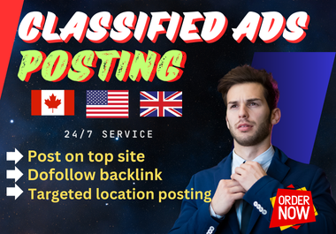 i will create 60 high quality classified ads post dofollow backlinks in top rated site 