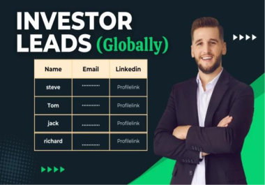 I Will Provide Top Quality investors leads for your startups to send a pitch deck
