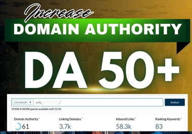 I will boost increase DA Moz Domain Authority 40 plus