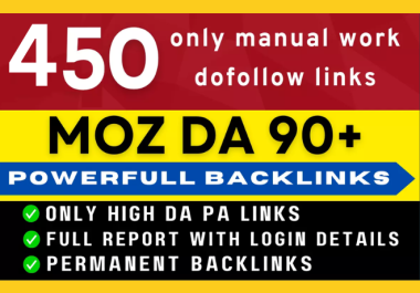 450+ High Domain Authority (DA 90+) SEO Dofollow Profile Backlinks 