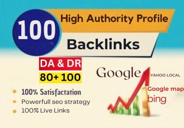 100 High-Quality SEO Profile Backlinks | DA & DR 80+ Link Building