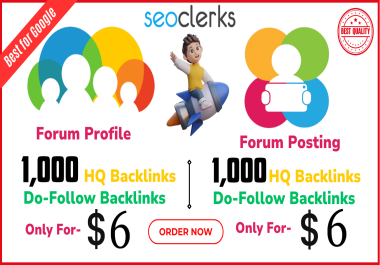 Get 1000 Forum profile backlink / Get 1000 Forum posting backlinks for your website