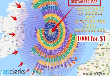 1000+ google maps citations, geotagged maps for gmb ranking and local business SEO