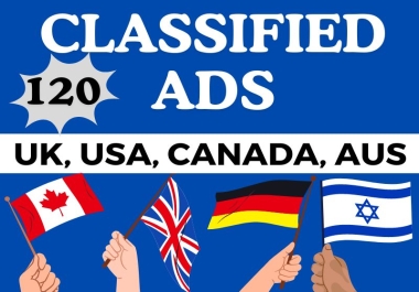 I Will manually submit 120 classified ads in the UK, USA, and Canada to top ads sites 