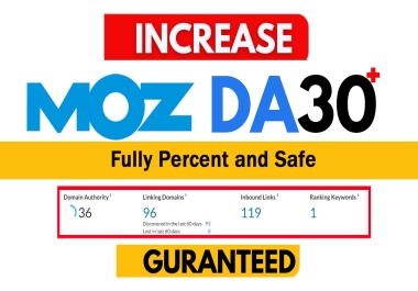 I will increase domain authority moz da 50 plus without spam score 