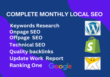 I will complete monthly local business by onpage offpage technical seo