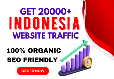 Get 20000+ Indonesia website traffic, daily 1000 to 1200 seo friendly Indonesia web traffic