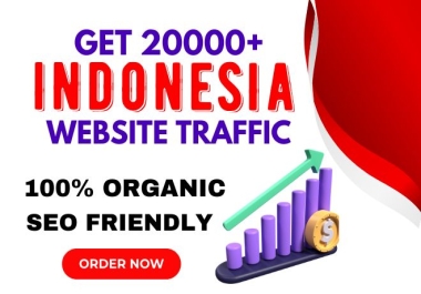 Get 20000+ Indonesia website traffic,  daily 1800 to 2000 seo friendly Indonesia web traffic