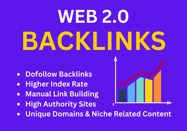 I will make 50 high authority web 2 0 link building backlinks for SEO 