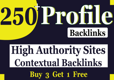 250+ PR9 SEO Profile Backlinks High Authority Sites with Anchor Text Links Buy 3 Get 1 Free