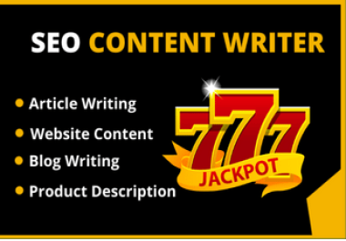 I will write 1000 words HQ SEO Article and Content writing on any topic in 24 hours