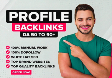 I will do high authority 40 profile backlinks with white hat SEO link building