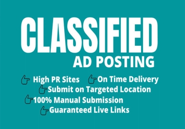 I will do 80 Classified Ads Posting on Top Ads Sites