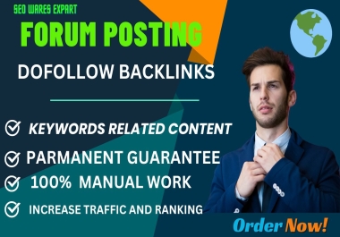 Create 50 Forum posting Dofollow High Quality Backlinks Website Site Ranking