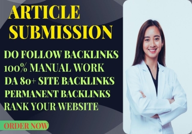 Boost Ranking50 Article Backlinks High quality DA 80+ Article Backlink site 