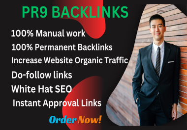 Boost Ranking 50+ High quality Pr9 Backlinks DA 80+site manually work