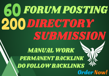 I will do Manual 260 High quality FORUM POSTING & DIRECTORY SUBMISSION SEO Increase Google Ranking