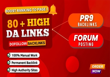 Top Ranking With 80+ Mix SEO Dofollow Backlinks PR9, Forum posting linkbuilding