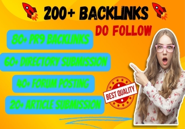 Create 200+ High-Quality DA80+ SEO Backlinks PR9 Backlinks,  Forum Posting,  Directory Submission