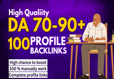 100 unique DA 70 to 90 plus Profile Backlinks