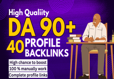 40 Profile Backlinks with DA 90+