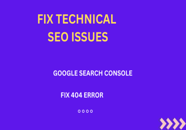 I will fix technical and on page seo,  google index,  404 error