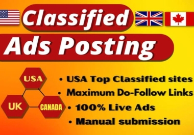 I will submit 100plus classified ads on top classified ad posting sites