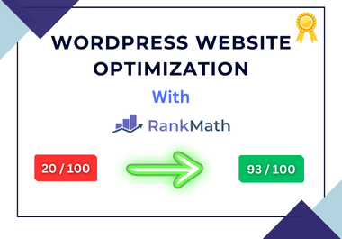 optimize WordPress website,  Increase your 20 articles score with rankmath Tool.