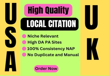 I will create Best USA and UK local citation to rank on Google.