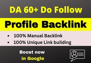 Manual 100 Profile backlinks High Authority Backlinks Permanent Link building