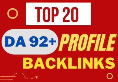 Top 20 DA 92+ Manually Created profile backlinks