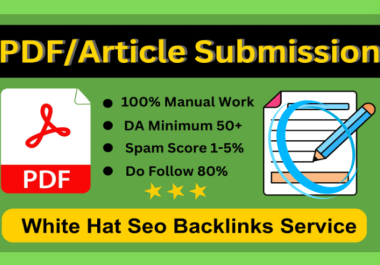 I will do 50 PDF submission SEO backlinks manually 