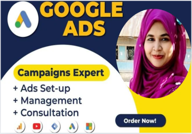 I will setup google ads adwords ppc campaigns, search, shopping ads.