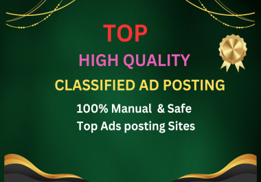 I will post 50 Classified Ads on Top Classified Ad Posting Sites