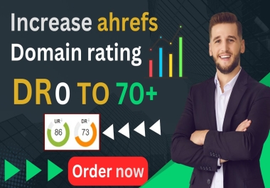 I will increase DR authority with authority white hat seo backlinks, boost ahrefs