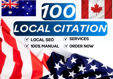 I will do create 100 best local citations for USA,  UK,  Canada,  Australia backlinks